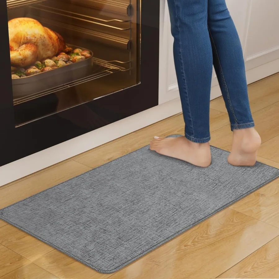 

LinenLike Кухонные коврики для пола Резиновая подложка Тонкие кухонные коврики Нескользящие моющиеся супервпитывающие тканые стоячие напольные коврики Si