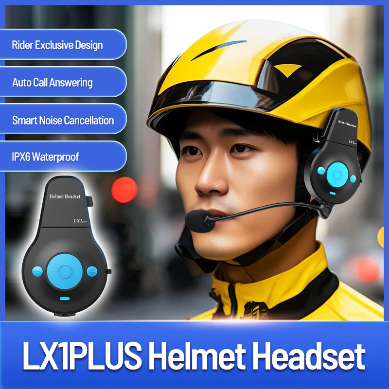 

Motorcycle Half Helmet Special Bluetooth Headset 25-Hour Battery Life Waterproof Single-Ear Double-Ear Takeaway Bt Headset