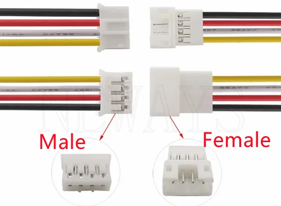 100pcs 1.25 1.5 2.0 2.54 JST/ZH/PH/XH 1.25MM 1.5MM 2.0MM 2.54MM Female/ Male plug connector with wire 2/3/4/5/6/7/8/P Pin