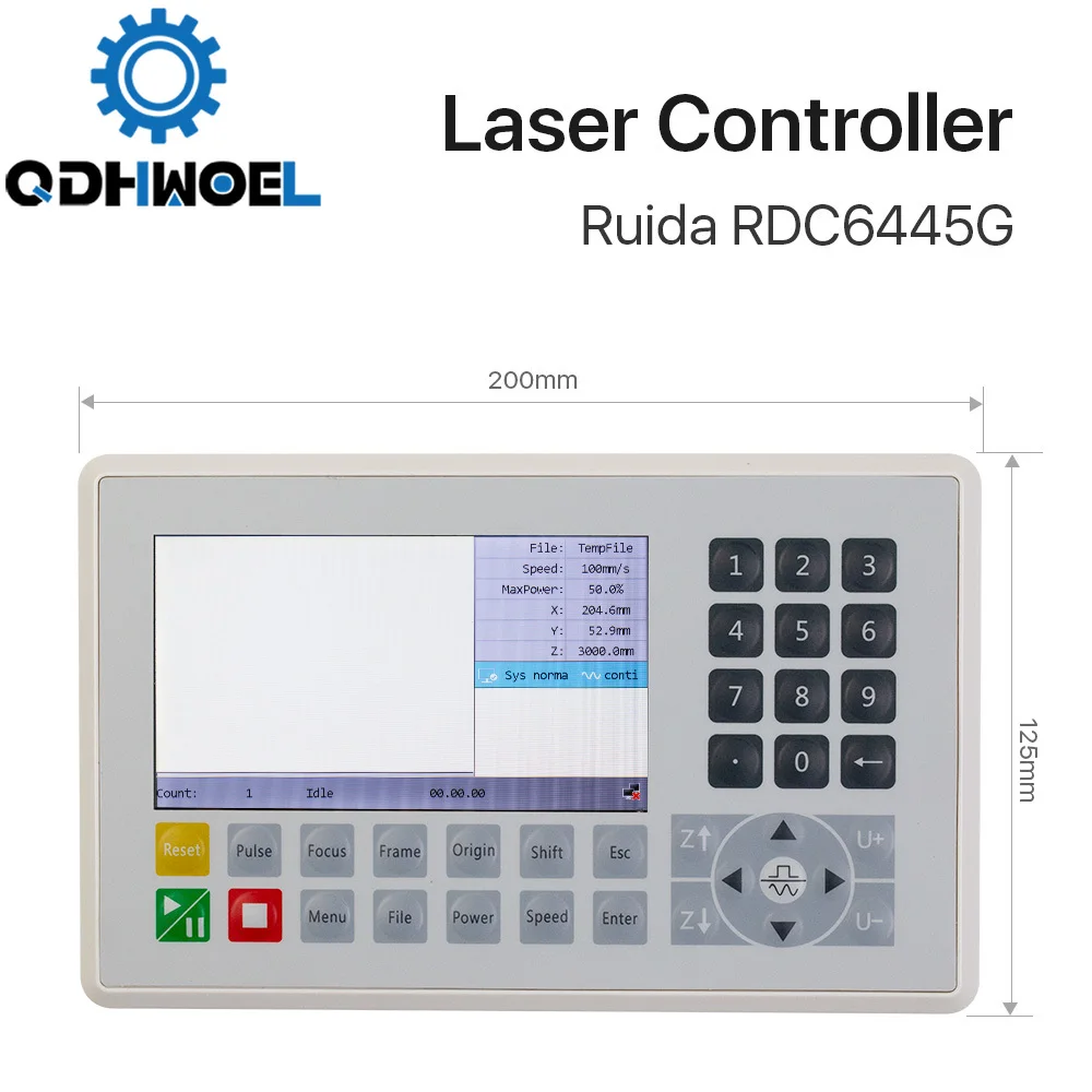 Панель контроллера лазера CO2 QDHWOEL для Ruida RDC6445G RDC6442S RDLC320-A Панель дисплея станка для лазерной резки с ЧПУ