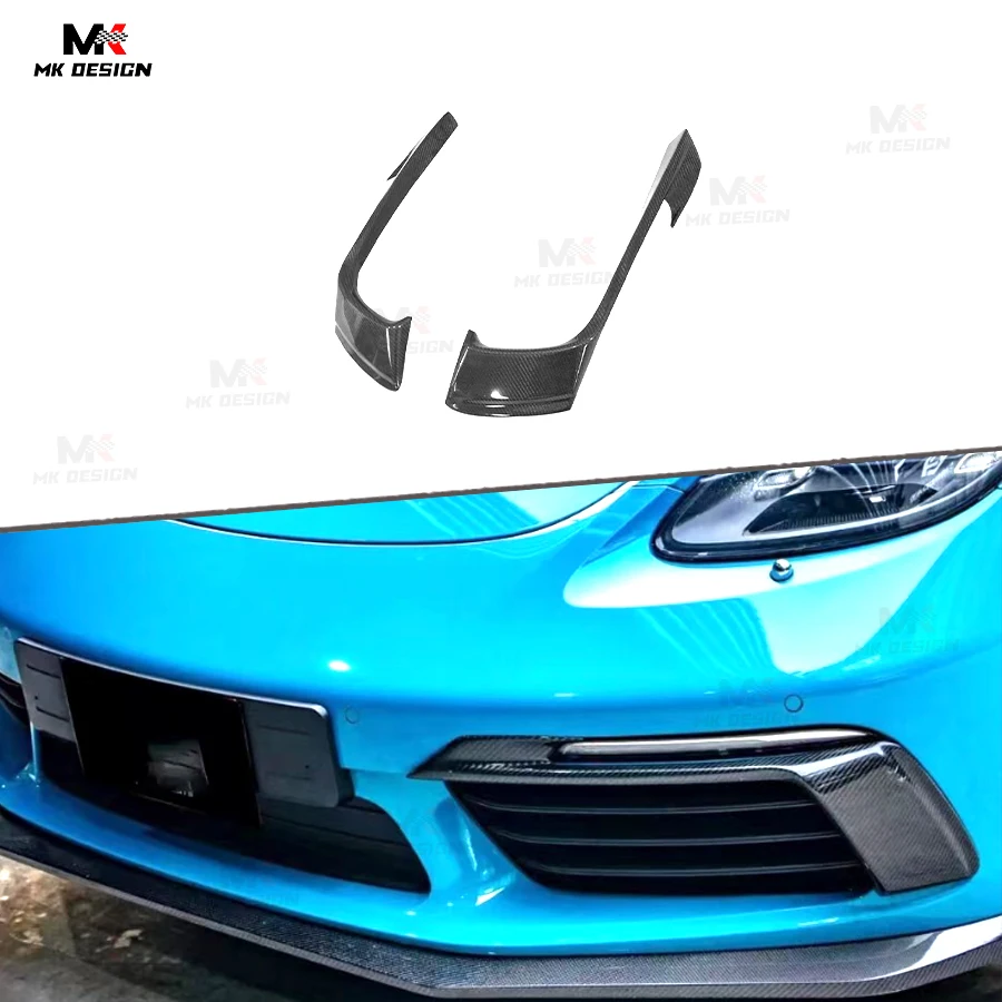 

Carbon Fiber Front Headlight Covers Eyelid Cover for Porsche 718 Boxster Cayman Fog Light Eyebrows Covers Car Accessories