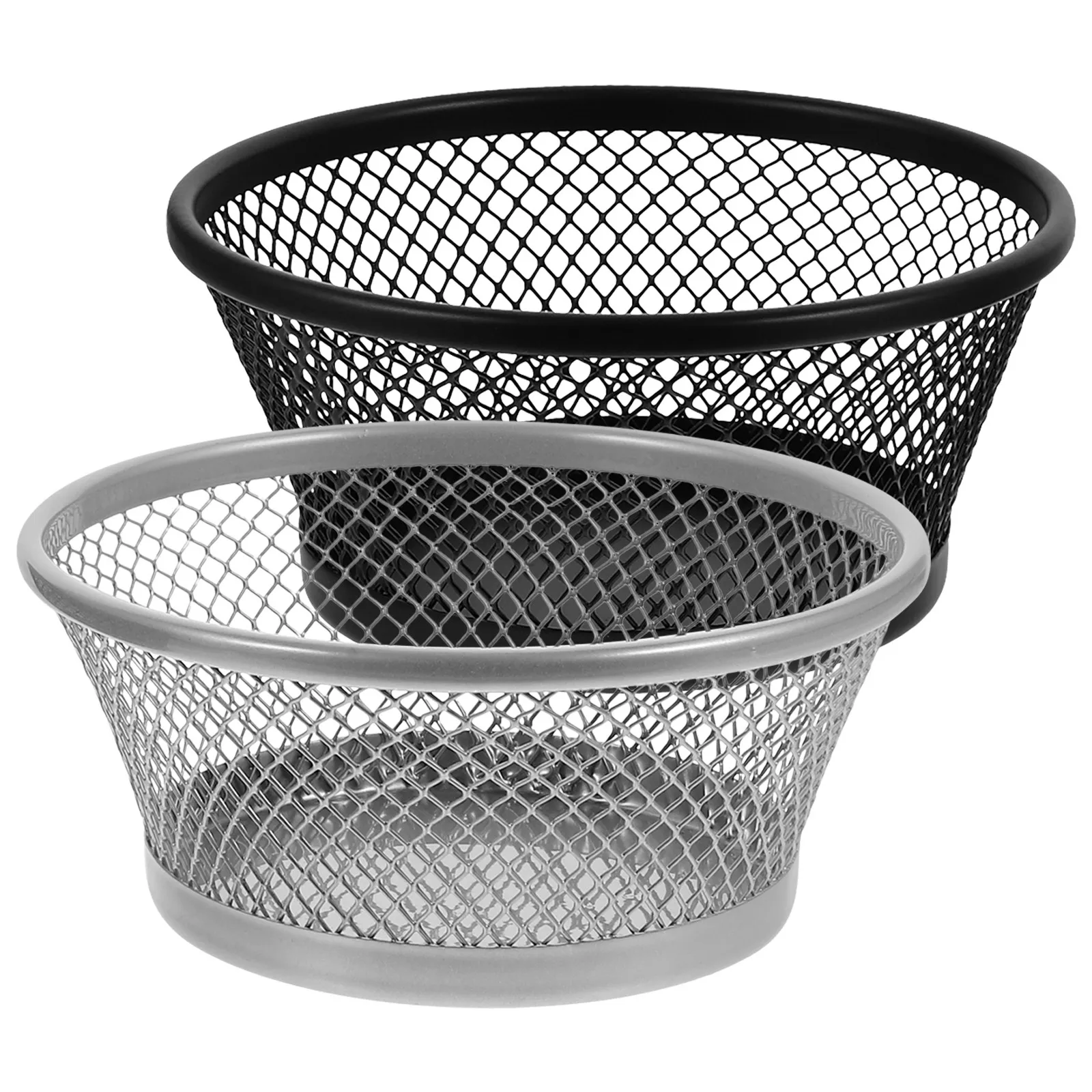 

2Pcs Mesh Paper Clips Container Metal Desk Organizer Holder Storage Basket Office Accessories Paperclip Dispenser Desktop Small