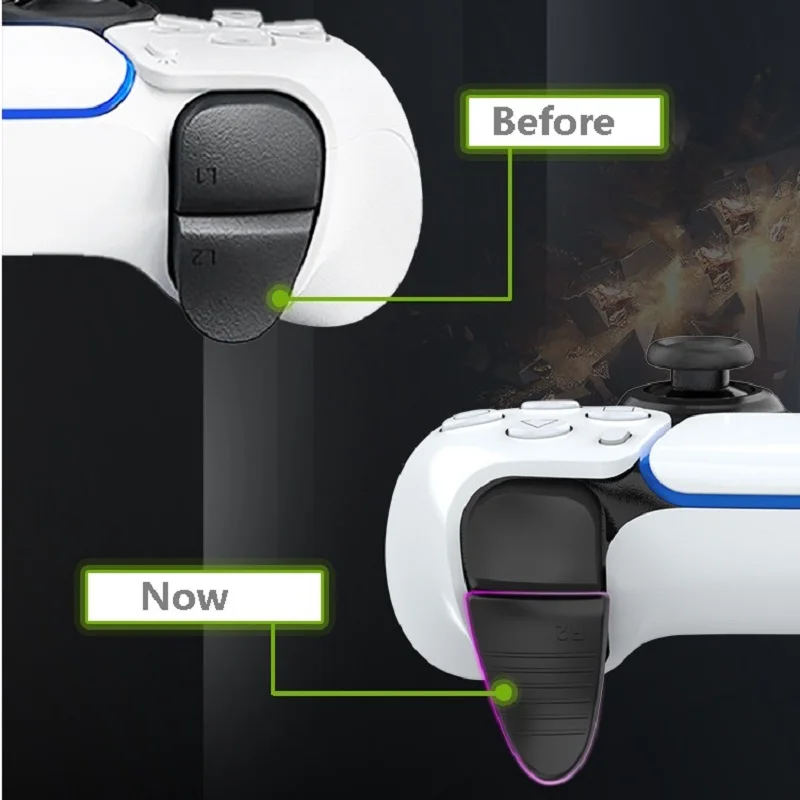 جديد لوحدة تحكم PS5 2.0 مفاتيح تمديد عصا التحكم L2 R2 تمديد مفاتيح ل P5 غمبد الزناد مفاتيح تمديد عدم الانزلاق