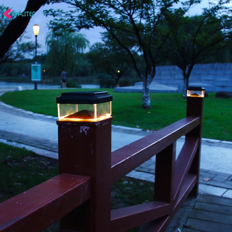 4PCS/6PCS Solar Powered LED Square Fence Light Warm Lamp Outdoor Lighting Waterproof Pillar IP65 Outdoor Solar Lamp for Garden