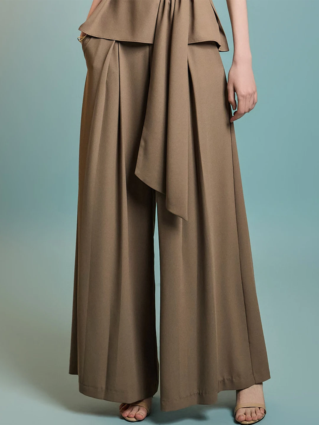 

Брюки с высокой талией и широкими штанинами, осенне-зимние, новые, повседневные, универсальные, свободного кроя, с карманами, для женщин