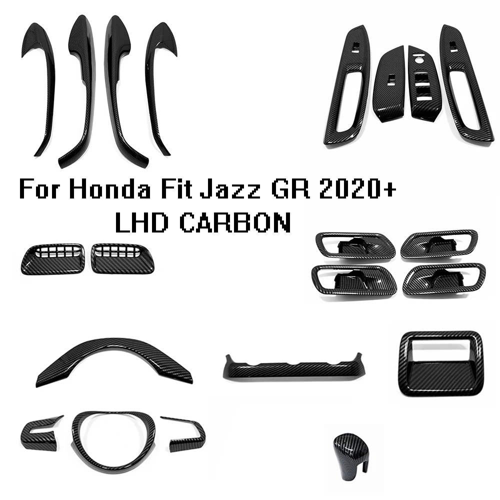 Para honda fit jazz gr 2020 2021 2022 lhd volante capa porta braço janela interruptor maçaneta da porta puxar acessórios de saída ac