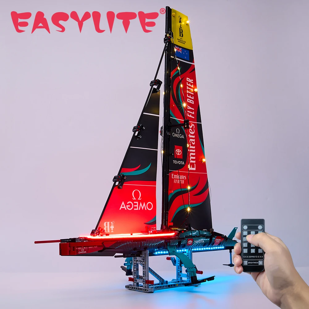 Led Light Kit For Emirates Team New Zealand AC75 Yacht 42174 Building Blocks Gifts Only Lighting Set Not Include Model