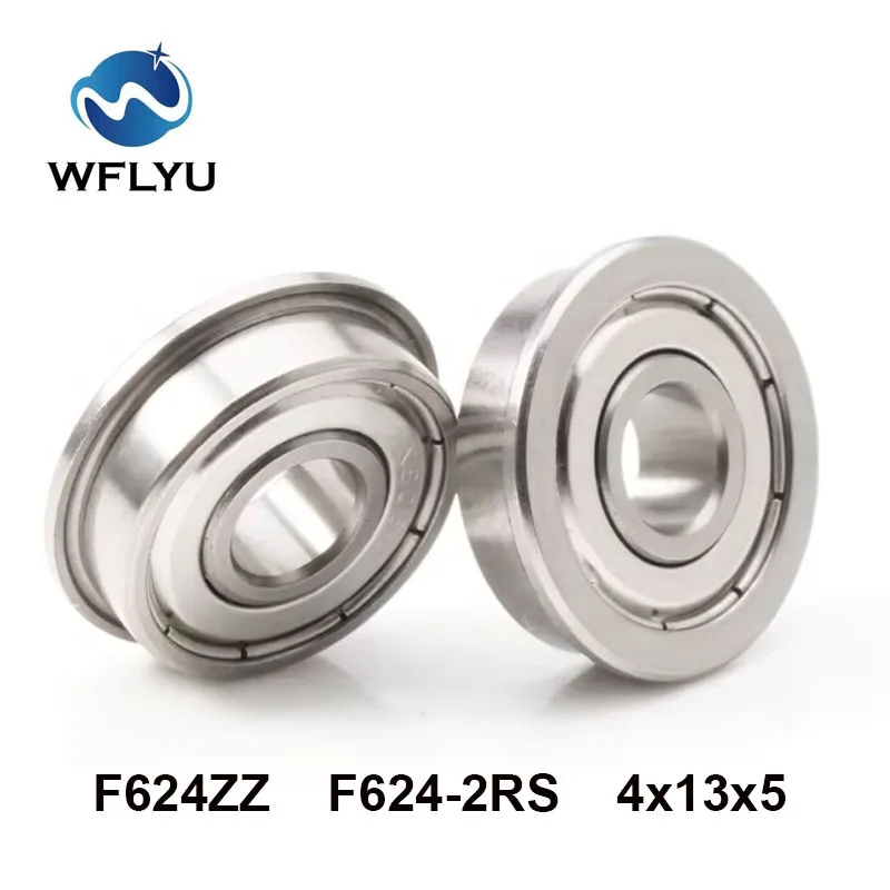 

WFLYU F624ZZ Flange Bearing 4*13*5 mm ( 10 PCS ) ABEC-7 F624 Z ZZ Flanged Ball Bearings подшипник
