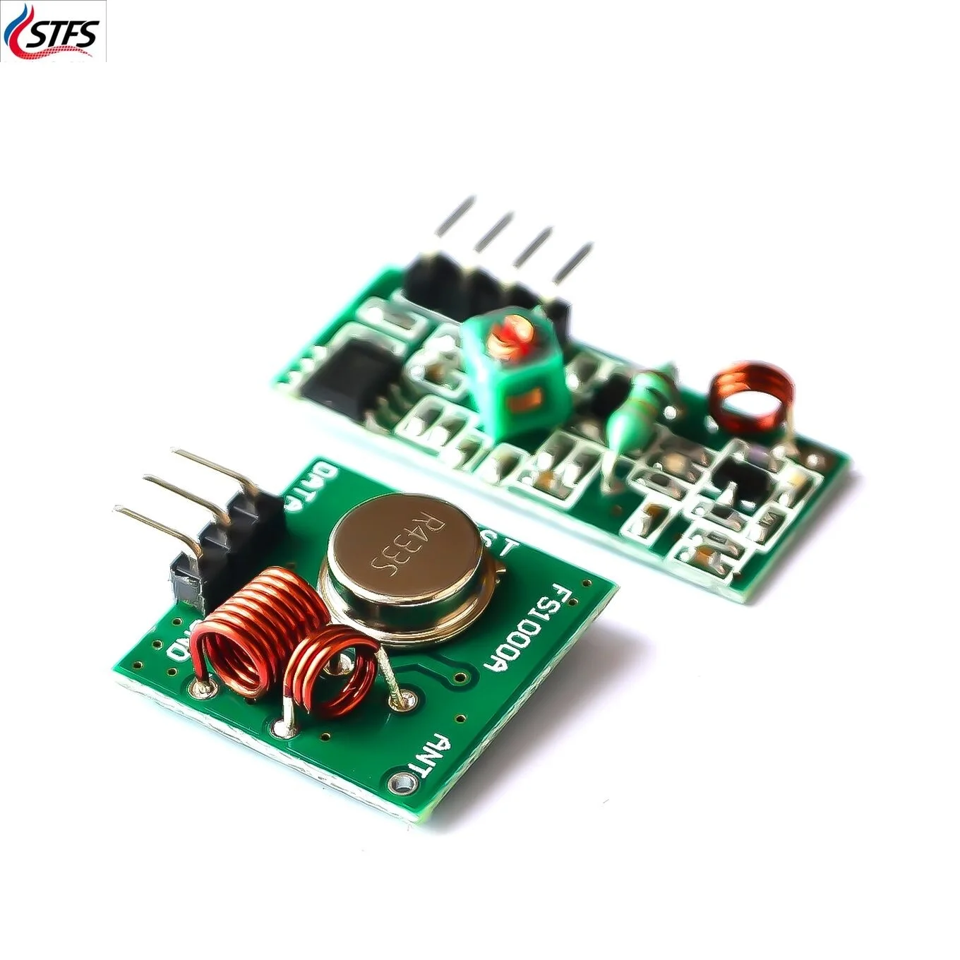 1 par de módulo receptor inalámbrico RF y placa de módulo transmisor superregeneración ordinaria 315/433MHZ DC5V (ASK /OOK)
