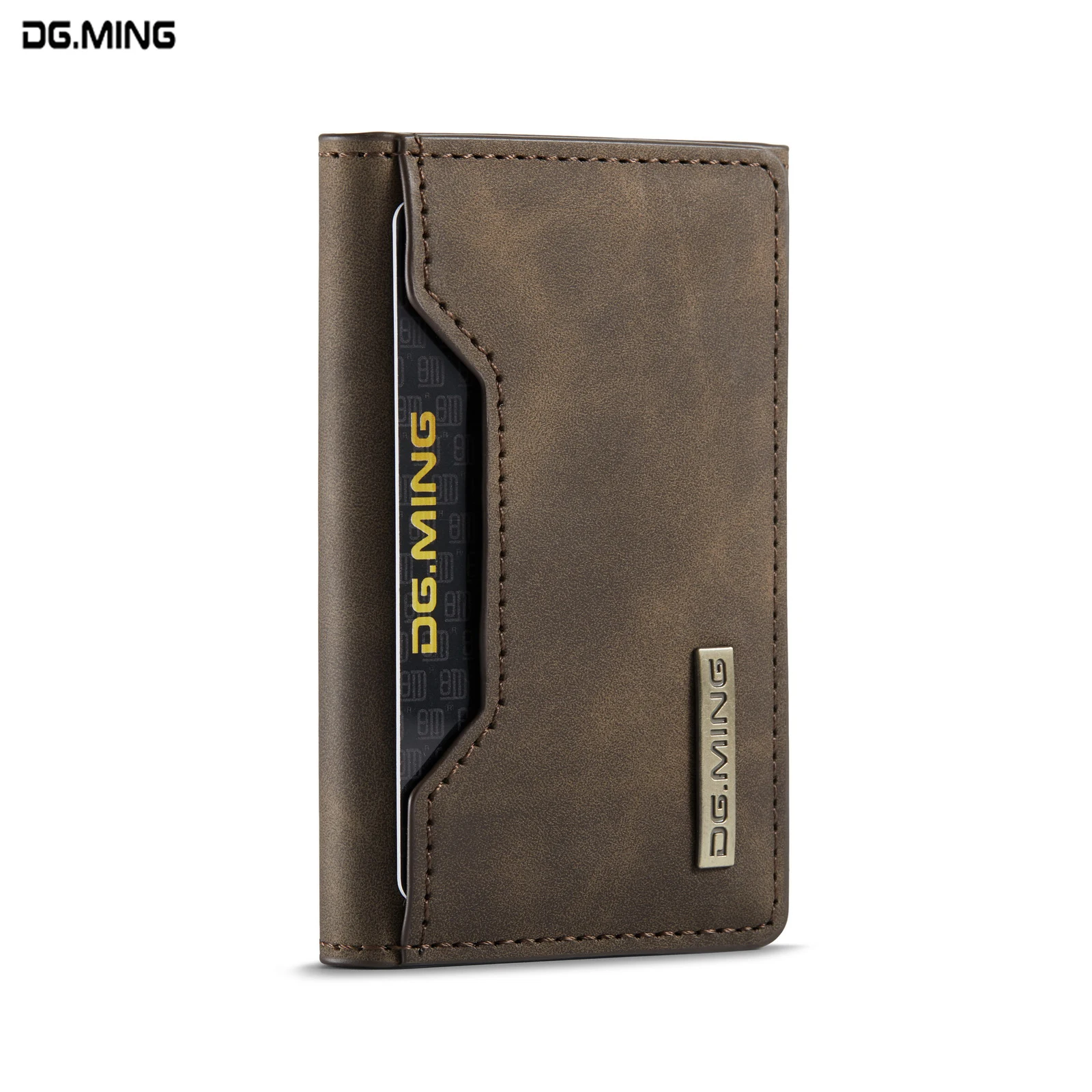 DG.MING Fashion Short Leather Wallet Men's Coin Cash Cards Holder Purse Foldable Wallet Women's  Mini Wallet Luxury Slim Handbag