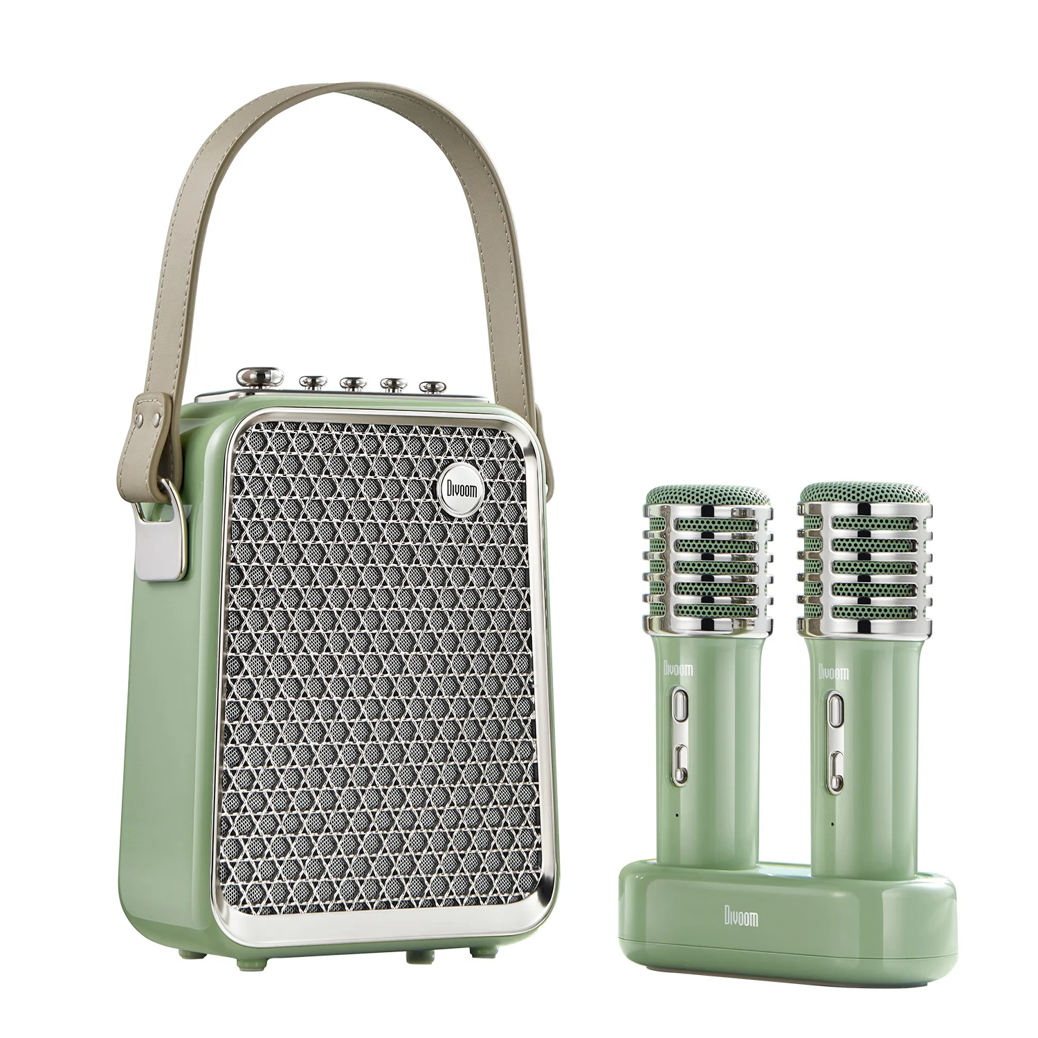 Divoom SongBird-HQ Tragbarer Bluetooth-Lautsprecher, 50 W, kraftvoller Sound mit Karaoke-Mikrofon, Sprachwechselmodus 3