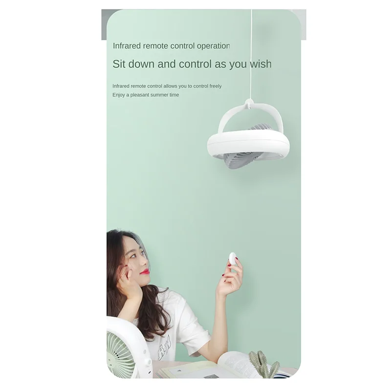 Ventilador de teto eficiente, ventilador oscilante com controle remoto, 7 tamanhos, 4000mah, 4 engrenagens e luz quente, lâmpada led, ventilador de teto de mesa usb, fácil de usar