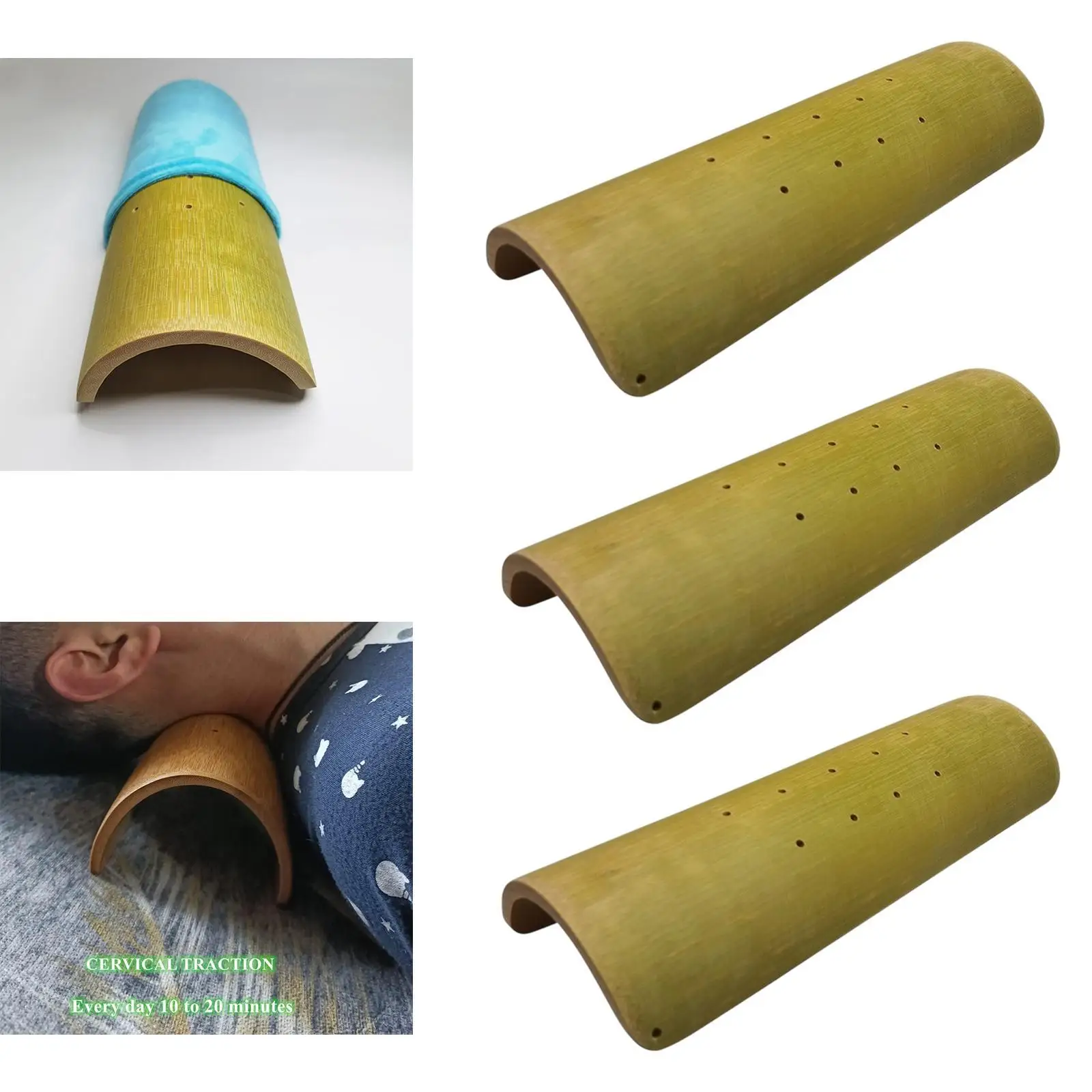 Bamboo Neck Support Pillow 34 cm Cervical Pillow for Dorm Travel Apartment