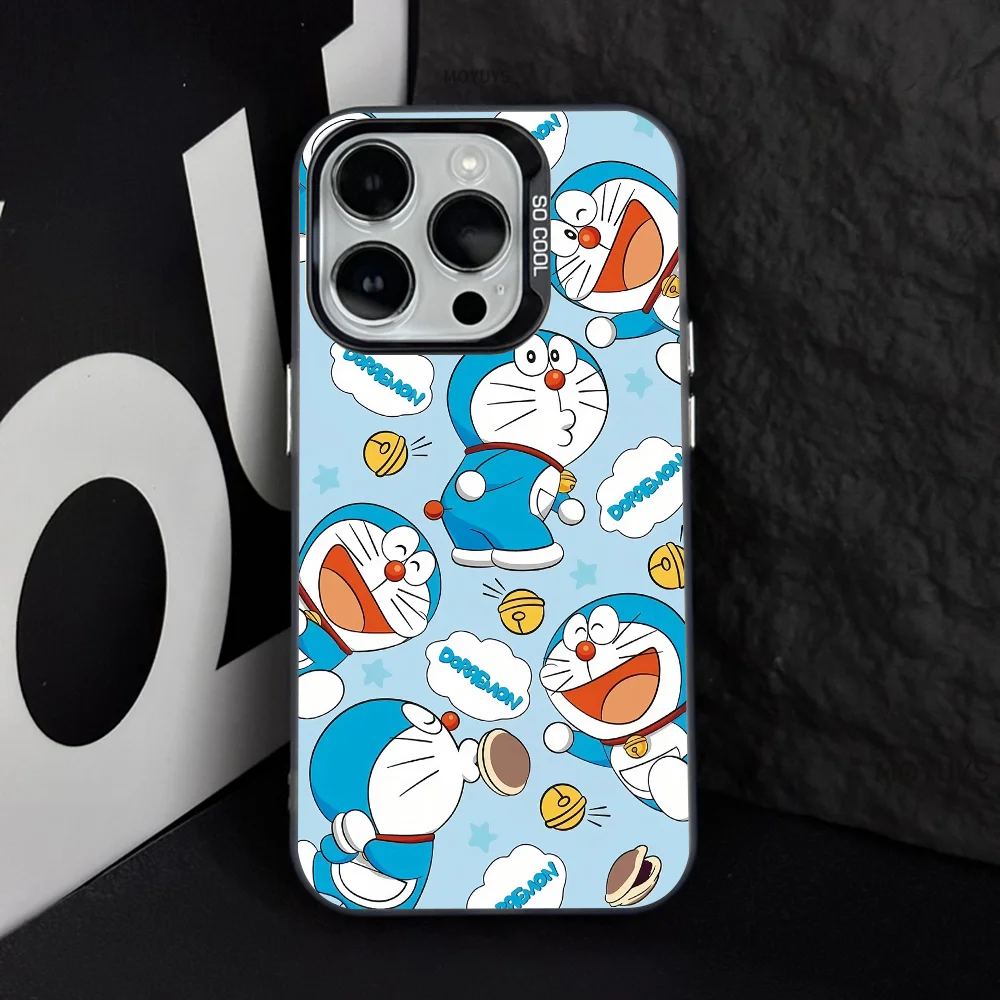 Cartoon Doraemon Phone Case IMD Color Silver Shell For IPhone 16 15 14 13 12 11 Pro Max Plus