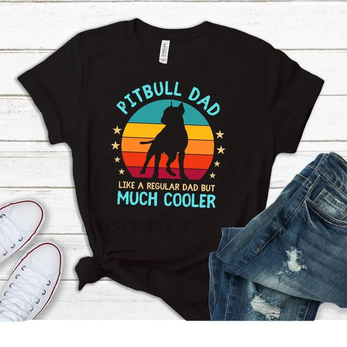 Pitbull Dad Much Cooler Women Retro T-shirts Gifts Fully Vaccinated Club Unisex Cotton TShirt Male Adult Funny Oversized Tops