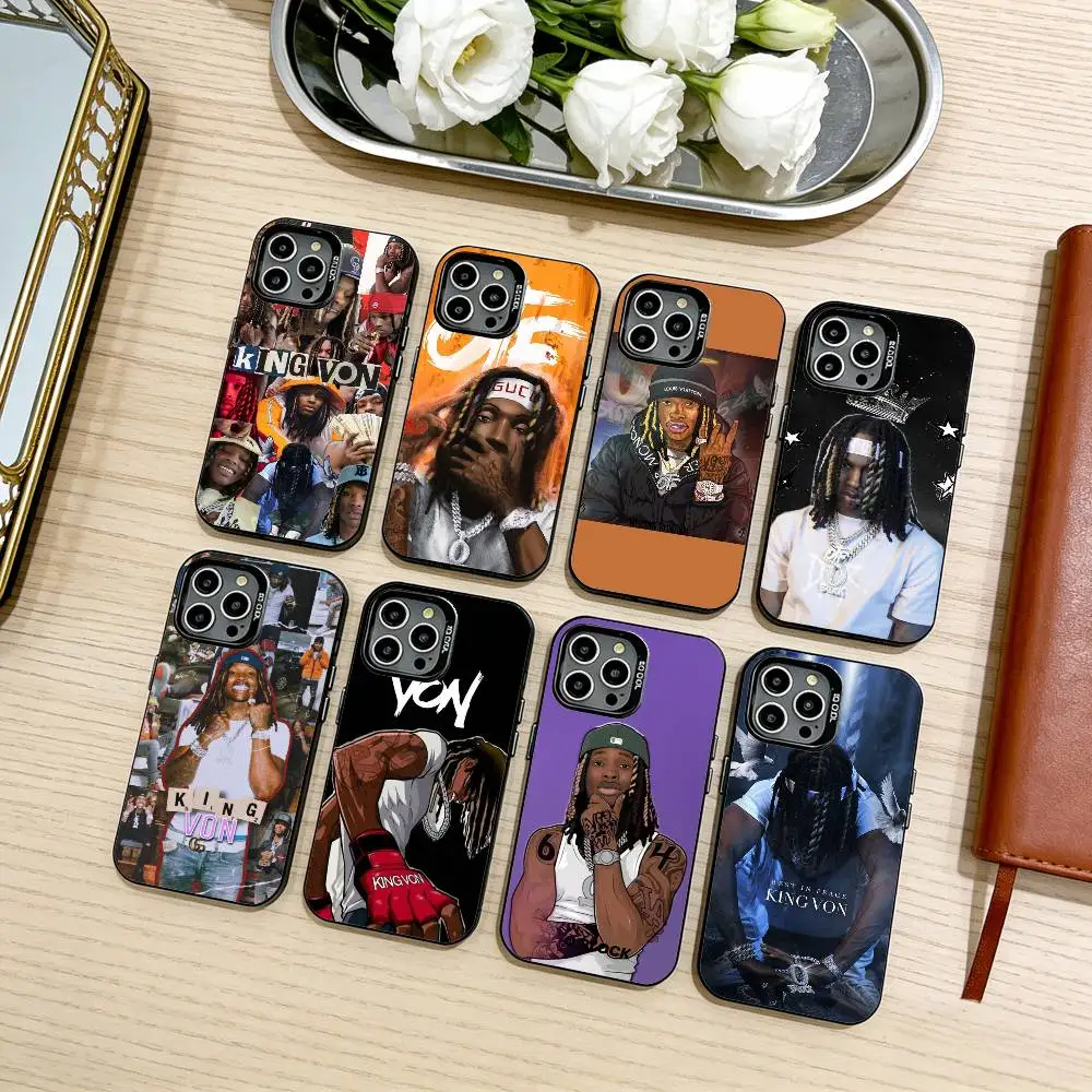 

Raper K-King-Von Phone Case For iPhone17,16,15,14,13,12,11 Plus,Pro Max Black Candy silver phone case