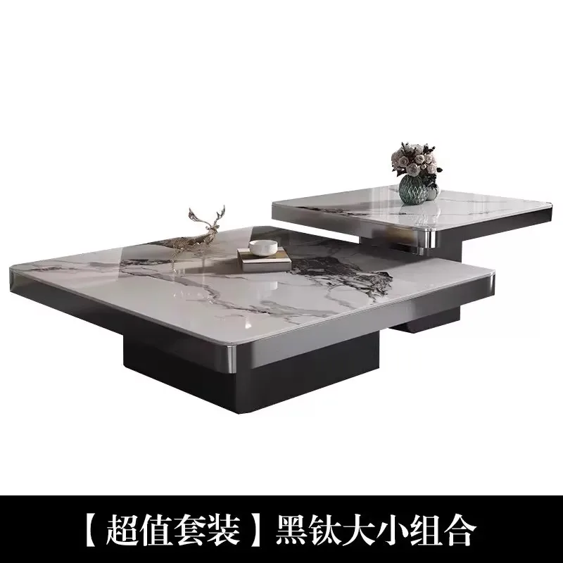 AA light luxury rock slab coffee table living room designer high-end square coffee table combination