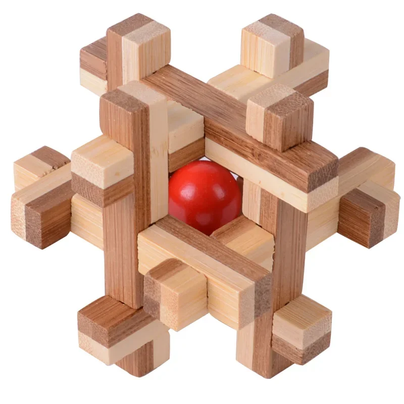 Wooden Kong Ming Lock Lu Ban Lock IQ Brain Teaser Educational Toy for Kids Children Montessori 3D Puzzles Game Unlock Toys Adult