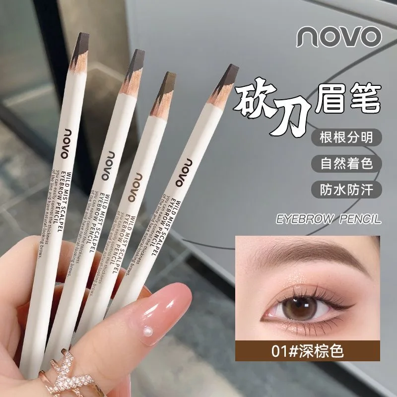 Soft Focus Eyebrow Pencil Waterproof Long Lasting Natural Matte Double-ended Brown Tint Shade Eyebrows Makeup Beauty Cosmetics