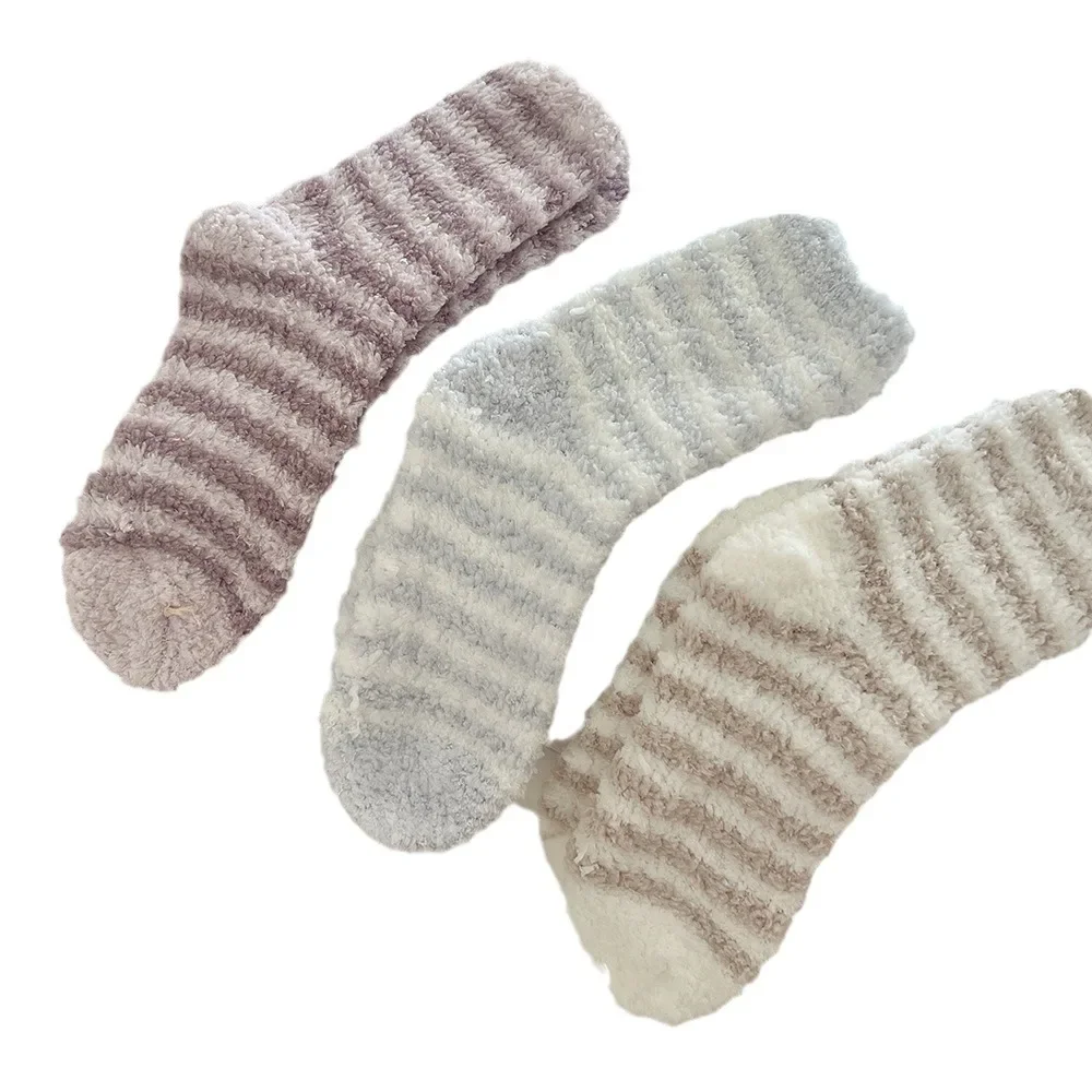 جوارب غامضة مخملية مرجانية سميكة للنساء ، جوارب أرضية داخلية ، منشفة تيري ، دافئة ، منفوشة ، شتوية ، منزلية