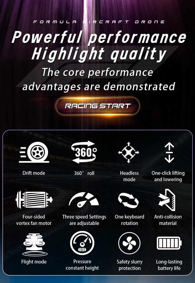 New 2-IN-1 Land Air Dual RC Quadcopter & RC Drift Car 2.4G Remote Control Airplane 360 Rotation Headless Mode Electric Aircraft