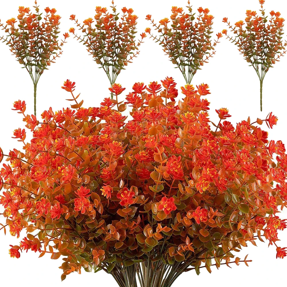 

Artificial Eucalyptus Leaves Autumn Fall Leaf Flowers Table Ornaments For Home Christmas Wedding Party Decorations Fake Plants