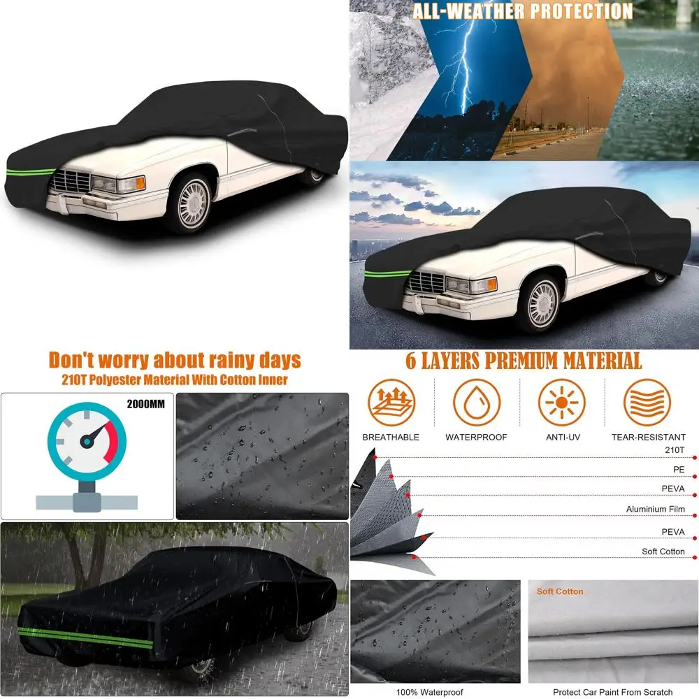 

Всепогодный водонепроницаемый автомобильный чехол 210T для моделей седана и купе, 1989-2005 гг., с дверцей на молнии для защиты от снега и дождя