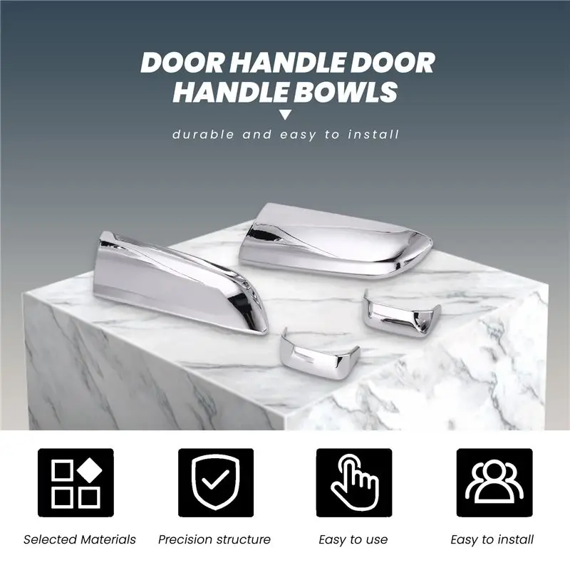 A73X-10Pcs/Set Car ABS Chrome Door Handle Bowl Insert Frame Overlay Panel For Toyota Hiace 2005-2015 Car Styling