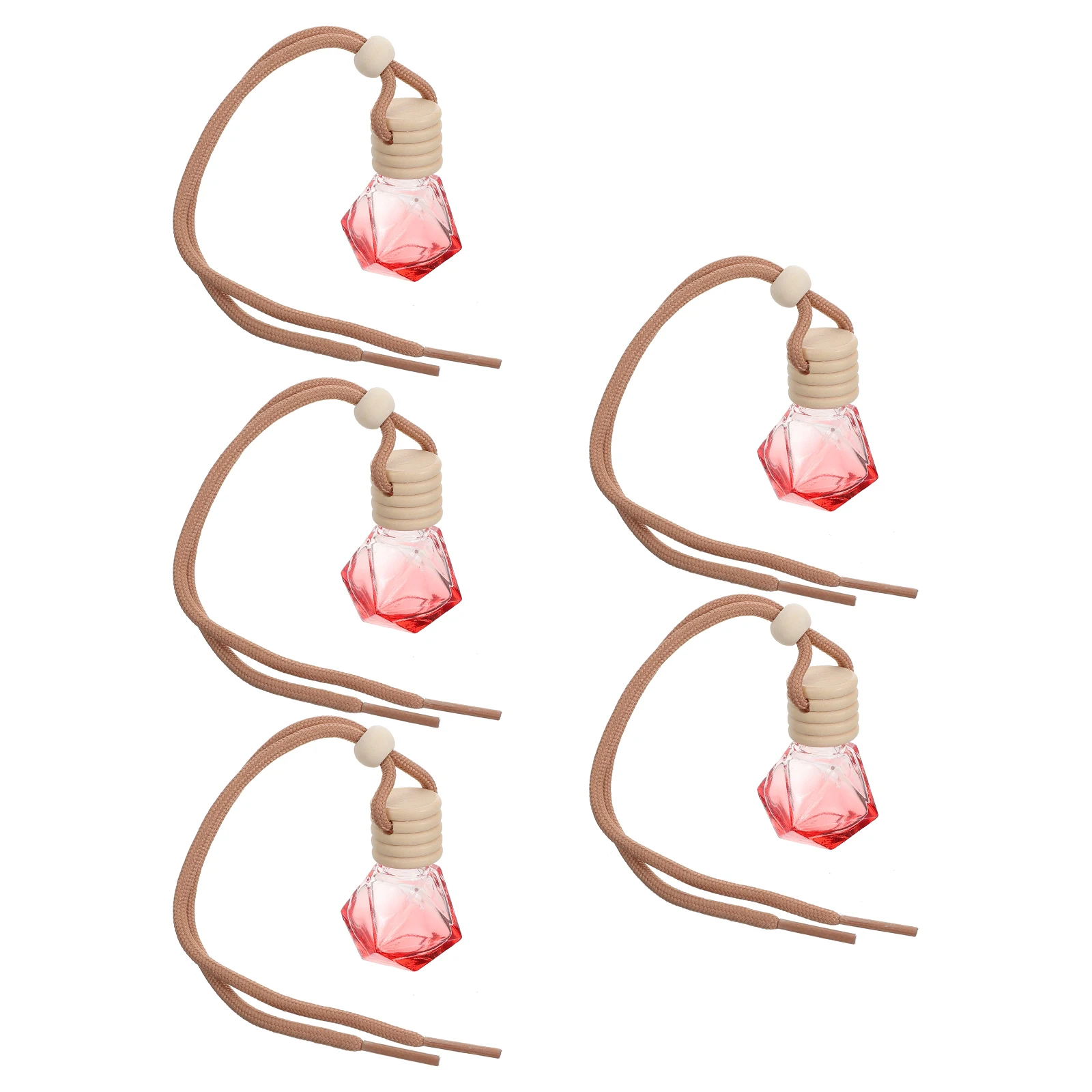 

5pcs Car Pendant Air Perfume Bottle Freshener Hanging Essential Oil Bottle Decorative Ornament Auto Aromatherapy