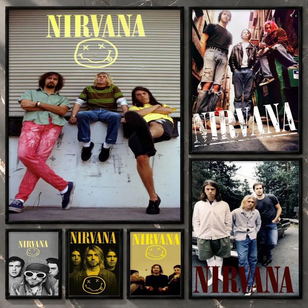 Vinyl Icon Alternative Collectible Legendary Performance Nirvana Poster Aesthetic Unframed Wall Prints for Bedroom & Living Room