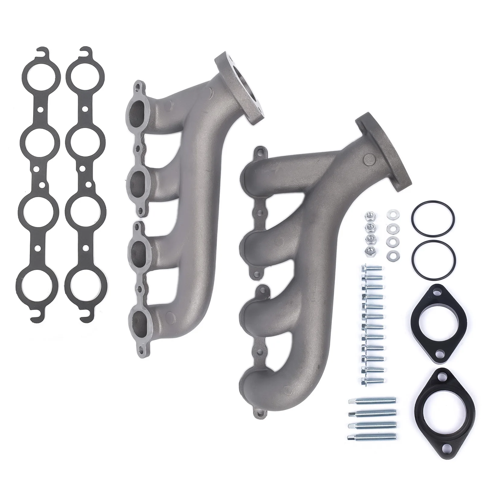 AP02 LS Swap Cast Iron Manifold Headers w/ Gasket for Chevy LS1 LS2 LS3 4.8 5.3 6.0L