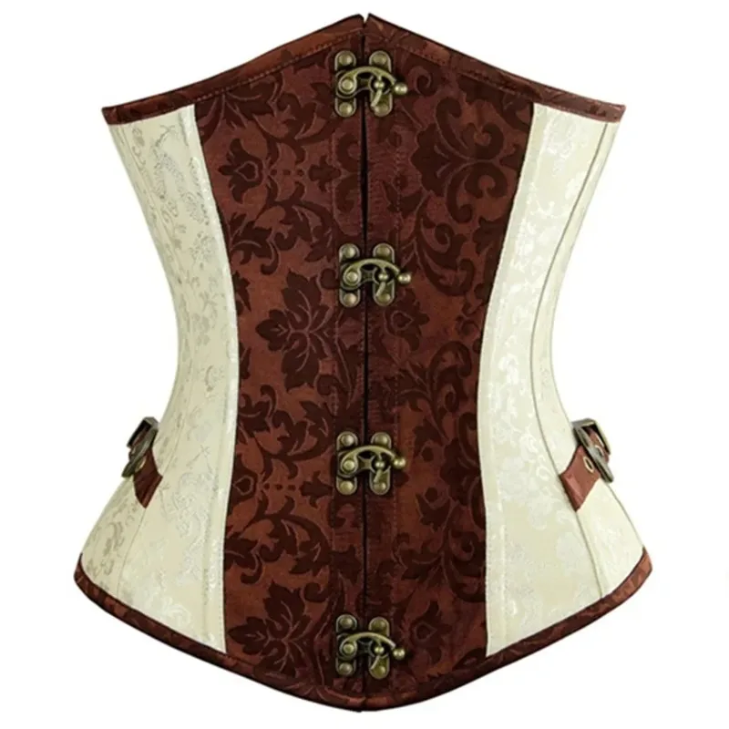 

Винтажные корсеты под грудью, корсет в стиле стимпанк, женские сексуальные корсеты коричневого цвета, бюстье для похудения, ретро-корсет, пояс для живота