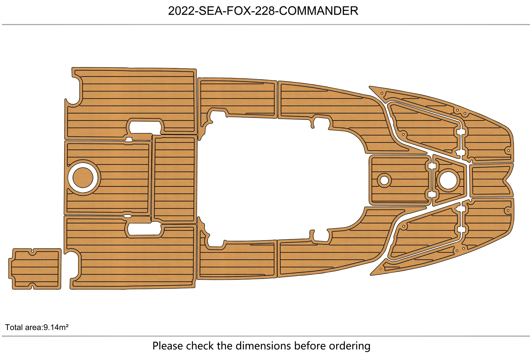 

2022 Sea Fox 228 Commander Cockpit swimming platform 1/4" 6mm EVA fAUX carpet Water Ski Yacht Fishing Boat Non-slip mat floor