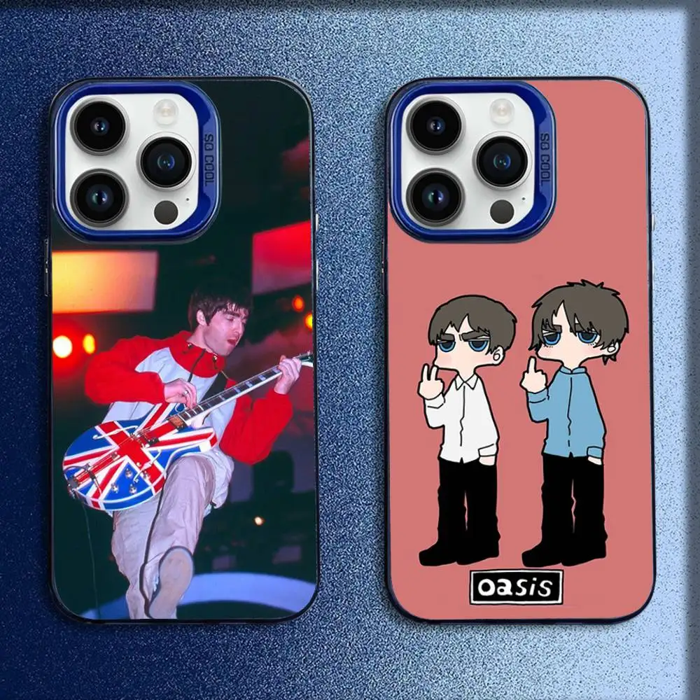 

Funny O-Oasis Band Phone Case For iPhone 16,15,14,13,12,11,Mini,Pro,E,MAX Blue Candy Matte Shockproof Cover