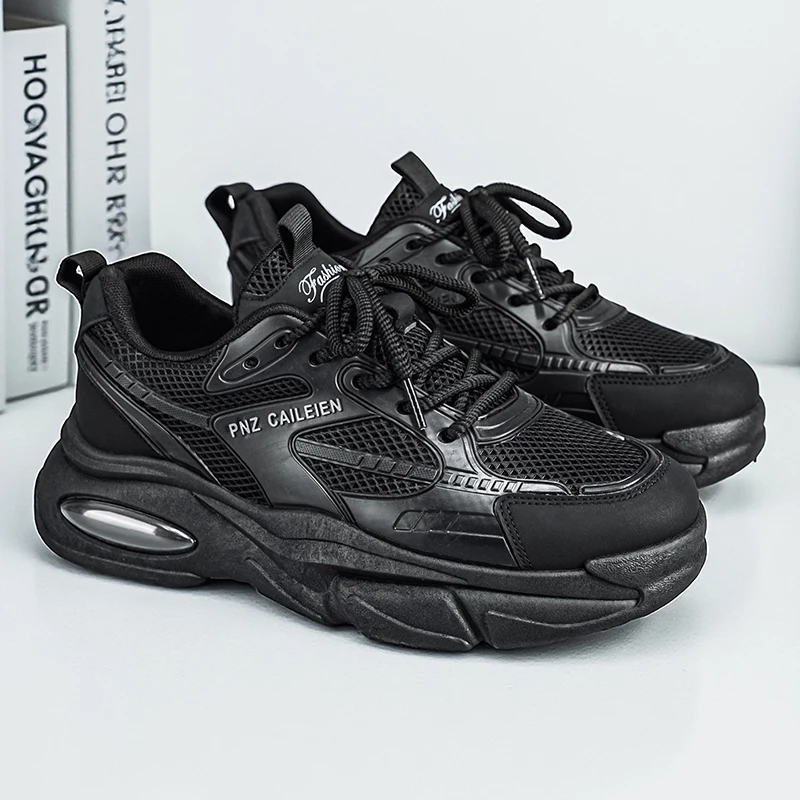 Student thick soled mesh breathable casual sports shoes four seasonal men's outdoor Walking comfort running shoes male sneaker