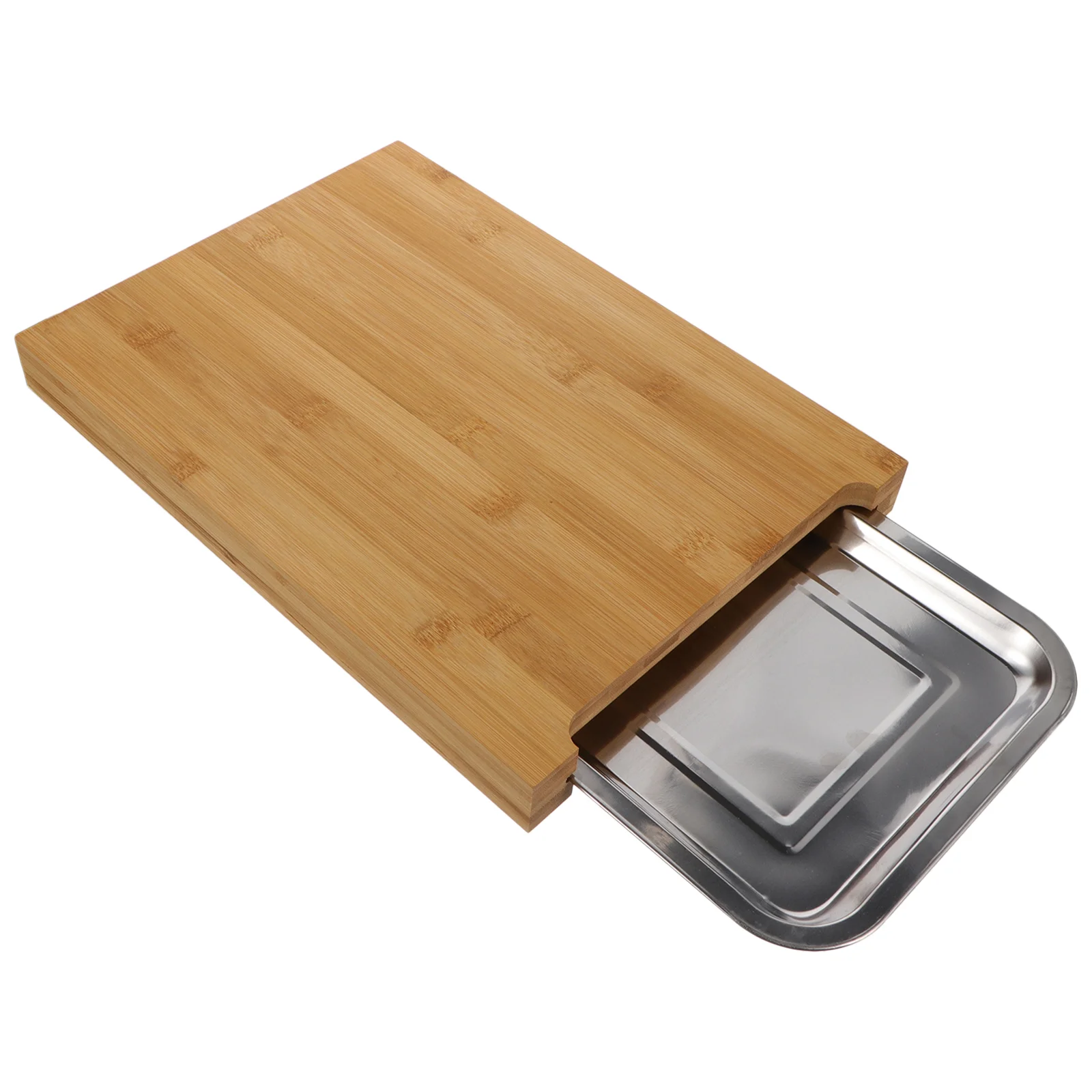 Cutting Board Space-saving Chopping Kitchen Tool Eco-friendly Metal with Storage Drawer Supplies Bamboo Box Food