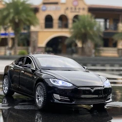 1:32 Model S Model 3 Model X Alloy Car Model Diecast Metal Toy Vehicles Car Model Simulation Sound and Light Kids Toy Gift