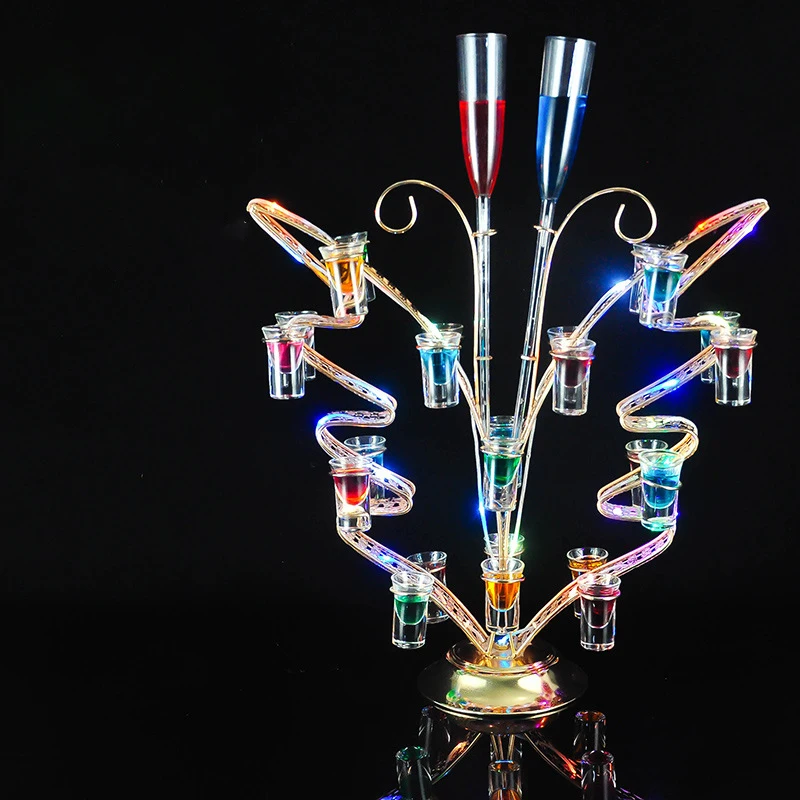 Luminous Stick KTV Cocktail Glass Display Stand Champagne Wine Rack Glass Light Emitting Diode Display Light