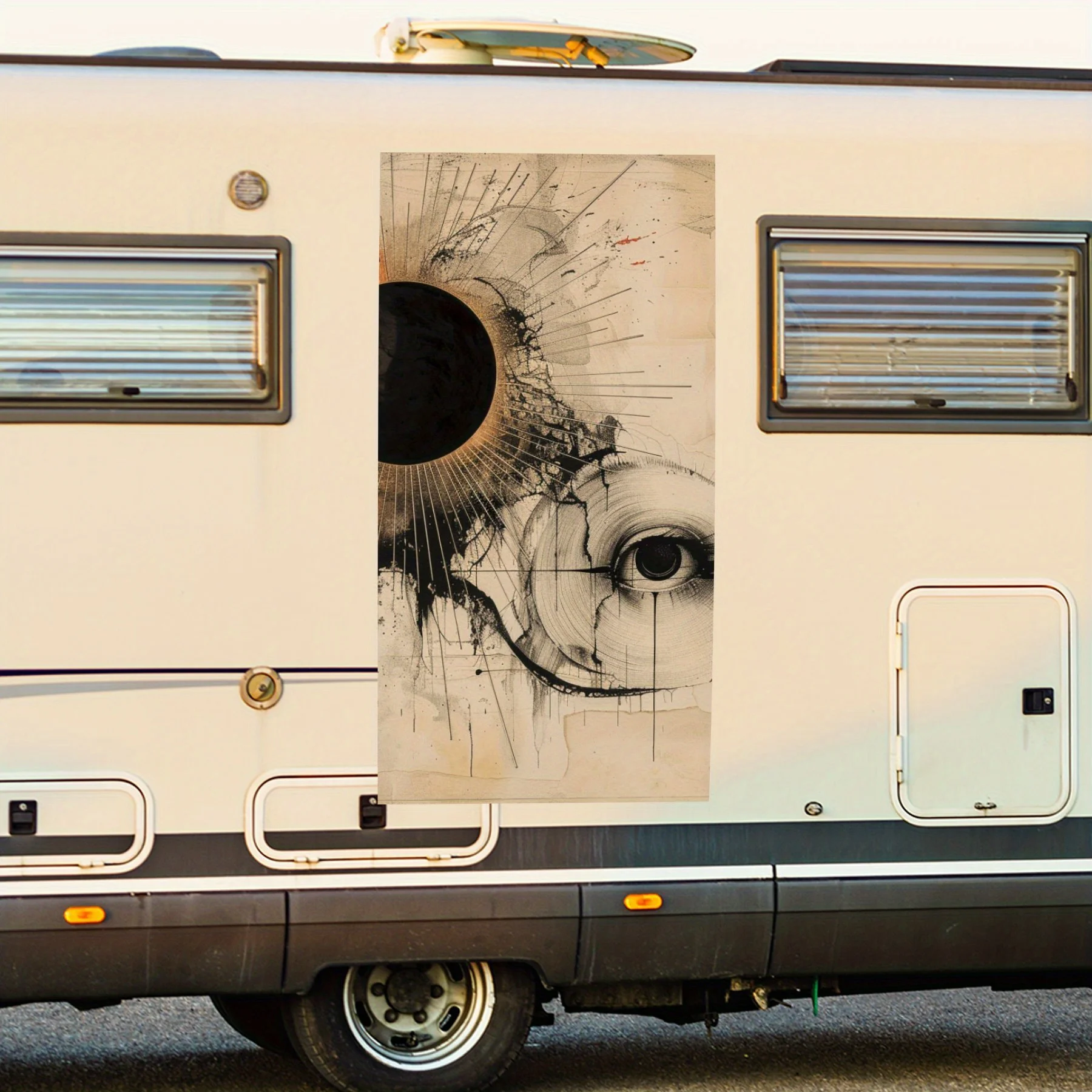 

Mystic Double Eyes Art,Motorhome Car Door Sticker PVC Self Waterproof Stick, Striking Auto Exterior Accessories Decor Protect Gi