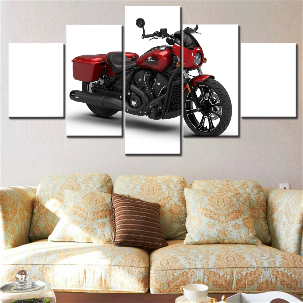5 Pieces Canvas Wall Arts Poste Painting Bikes Indian Sport Scout RT 2026 Wallpaper Picture Printing Home Decor For Living Room