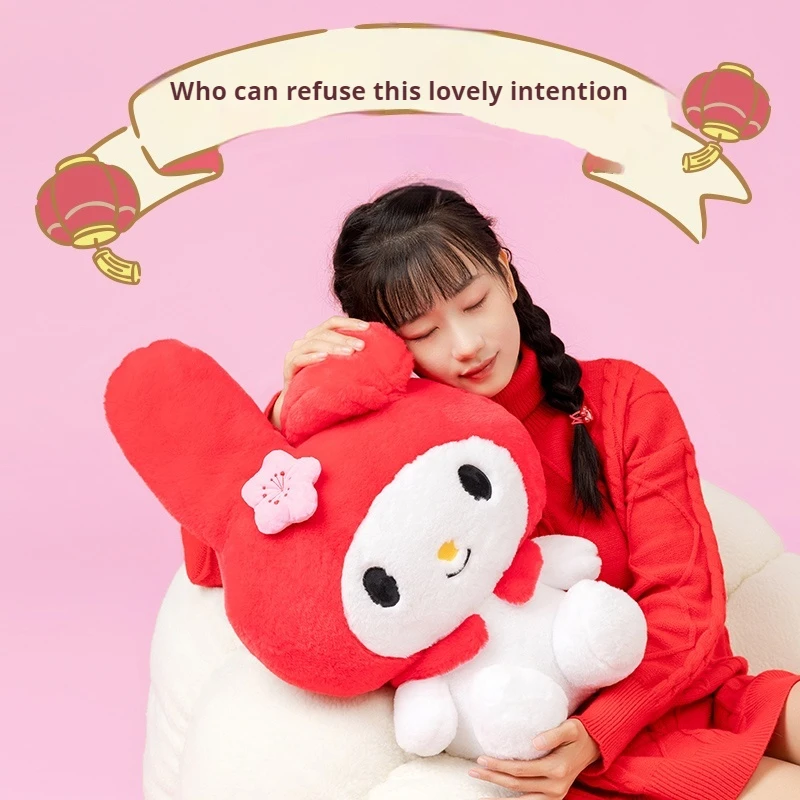 Miniso sanrio minha melodia brinquedo de pelúcia vermelho em pé e postura sentada decoração para casa macio fofo estilo japonês presente de aniversário de pelúcia