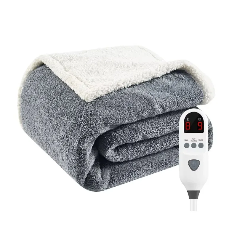 

Двустороннее одеяло с электрическим подогревом 50 x 60 дюймов по индивидуальному заказу, 110 В, ETL, моющееся для зимнего домашнего использования с вилкой стандартами США