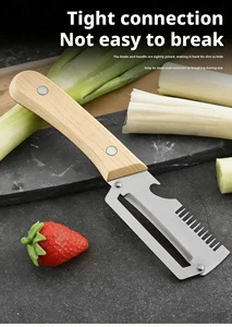 New 2026 Ergonomic Peeling Knife with Wooden Handle, Stainless Steel Vegetable Peeler with Wooden Handle, 2 in 1 Peeler for Fruits and Potatoes