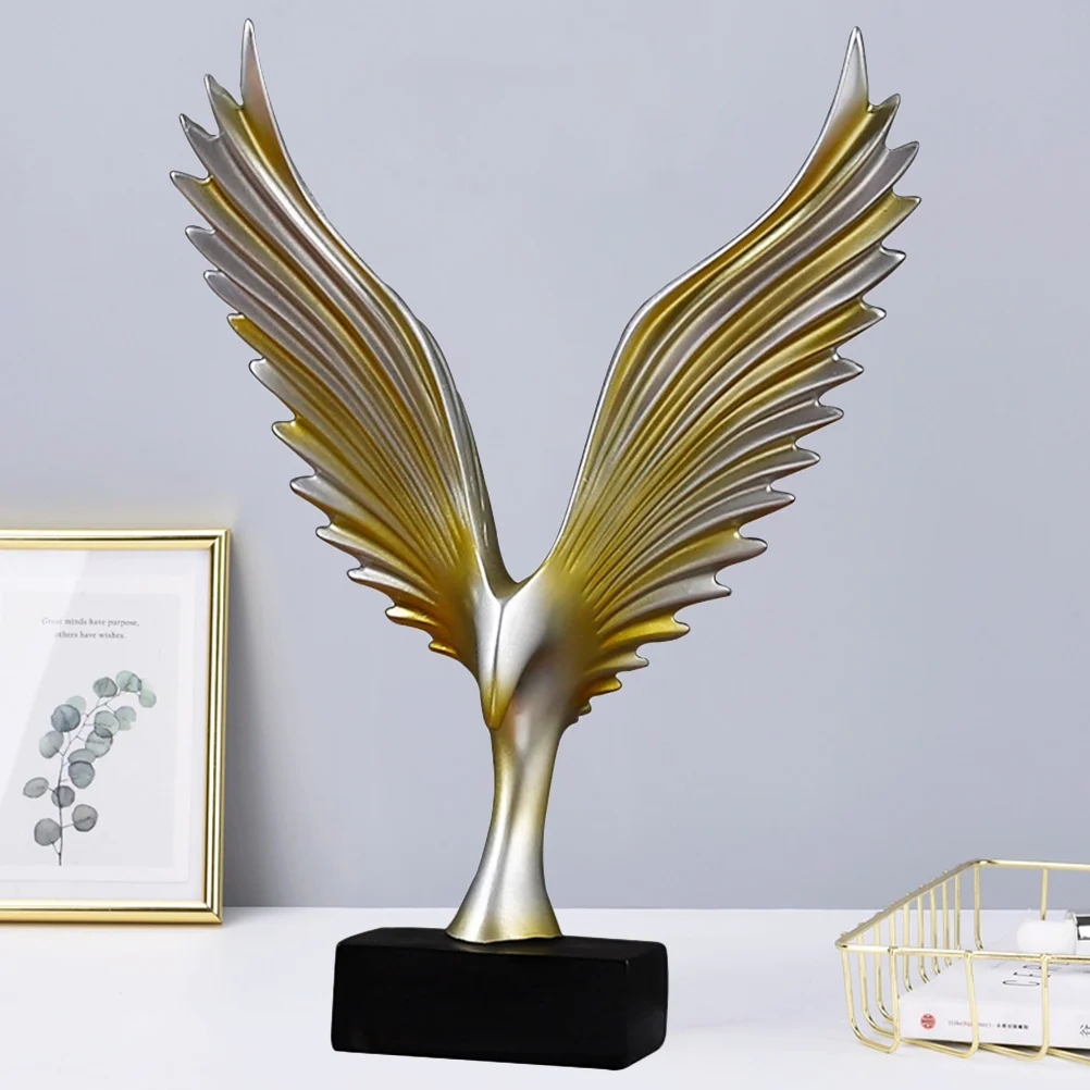 

1Pcs Wing Resin Sculpture Tabletop Decoration for Home Bar Cafe Shop Gift Families Friends Angel Wing Statue