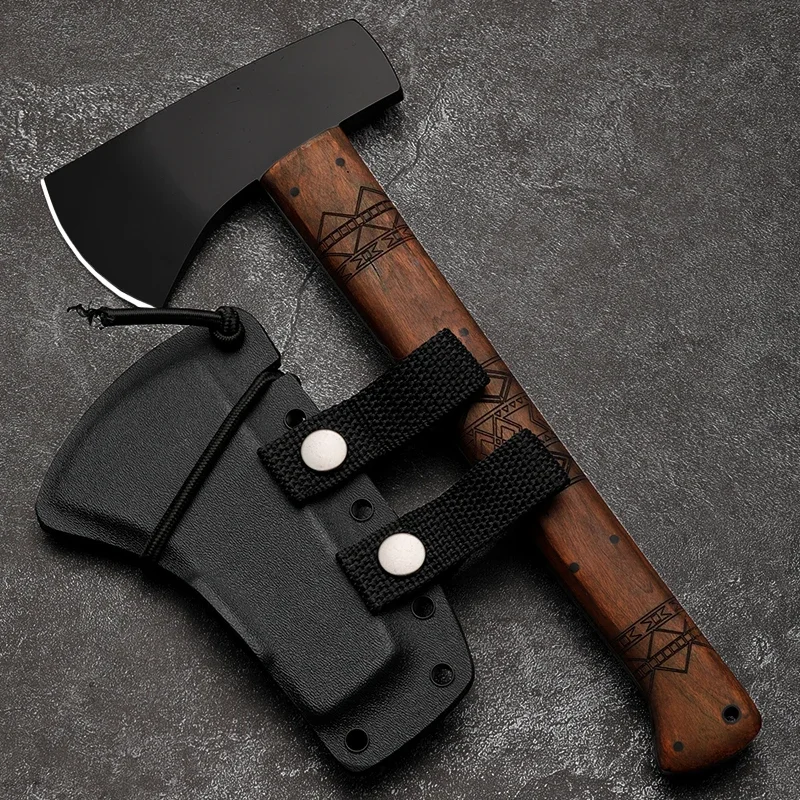 80CRV2 Steel Multi functional Battle Axe - Portable Survival Axe for Outdoor Camping, Hunting, and Emergency Situations