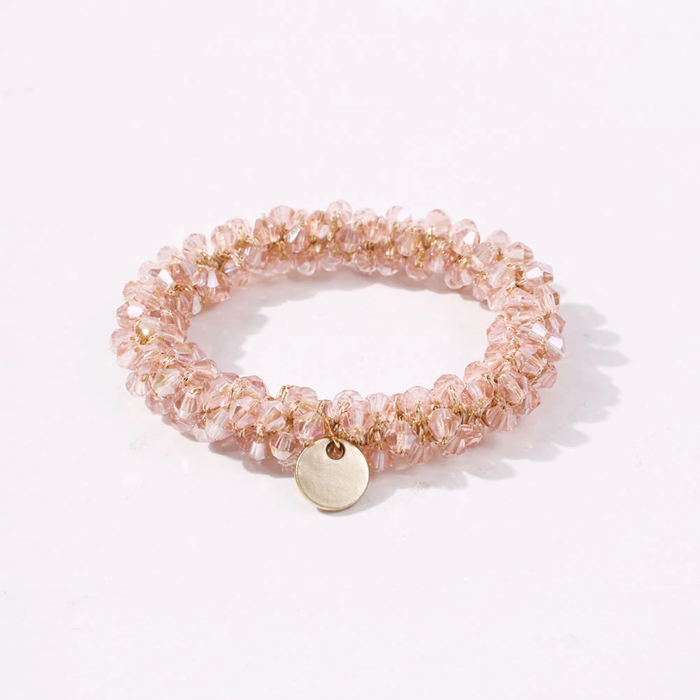 

3 Pcs Hair Tie Ties for Thick Ring Women's Accessories Rhinestone Band Scrunchies with Beads Ribbons Simple