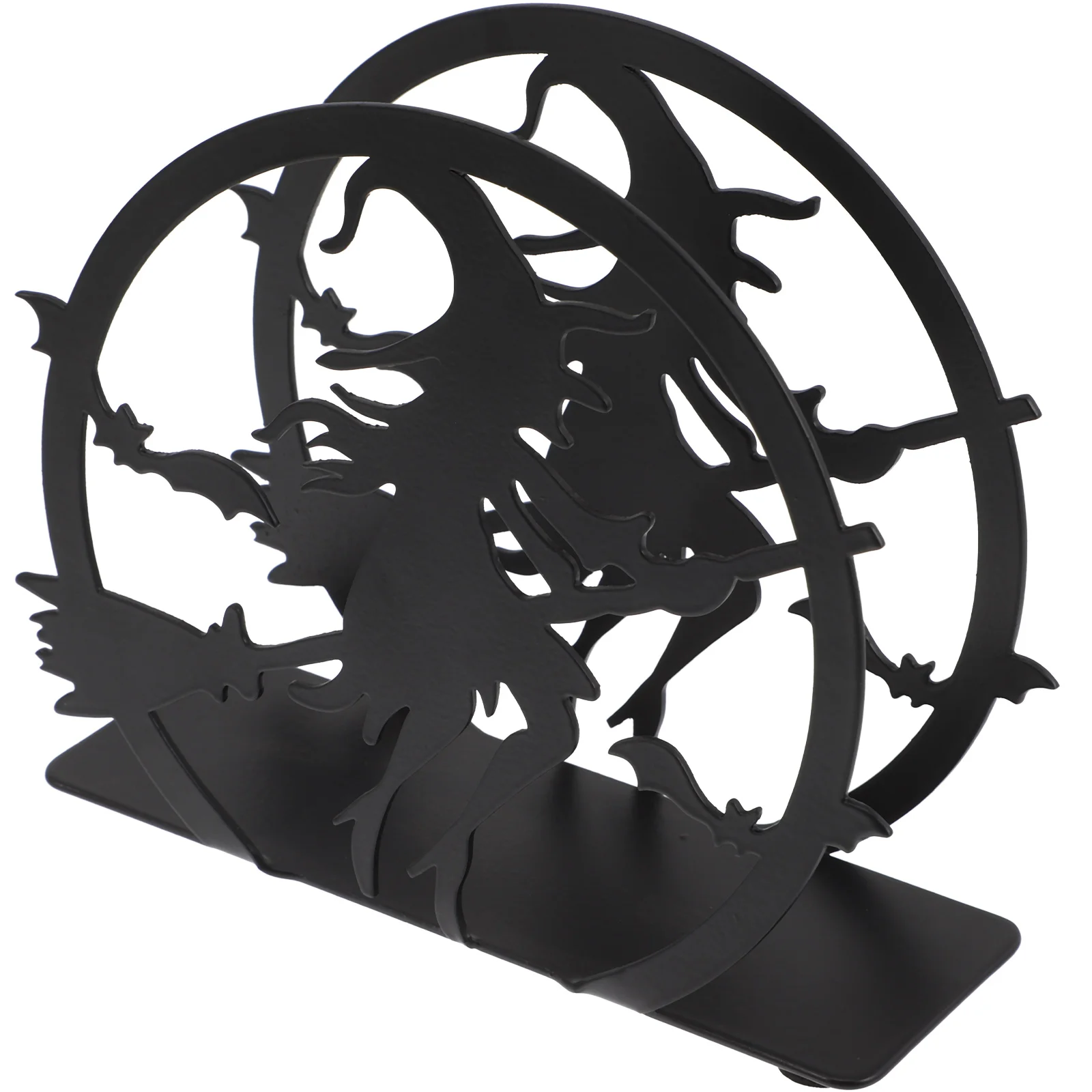 Paper Towel Holder Witch Napkin Iron Dispenser Halloween Tissue Stand Storage Shelf Black Miss