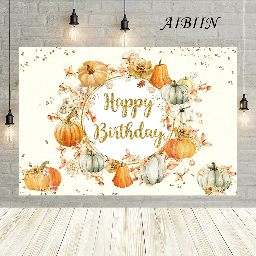 

AIBIIN Happy Birthday 1-100th Backdrop Customizable Photography Background Colorful Flowers Birthday Party Decoration