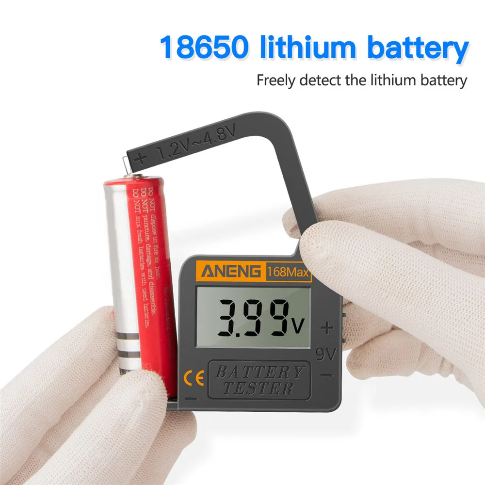 AN-168 Portable Digital Battery Tester Lithium Battery Power Capacity Test Voltage Analyz Display Check AAA AA Button Cell Test