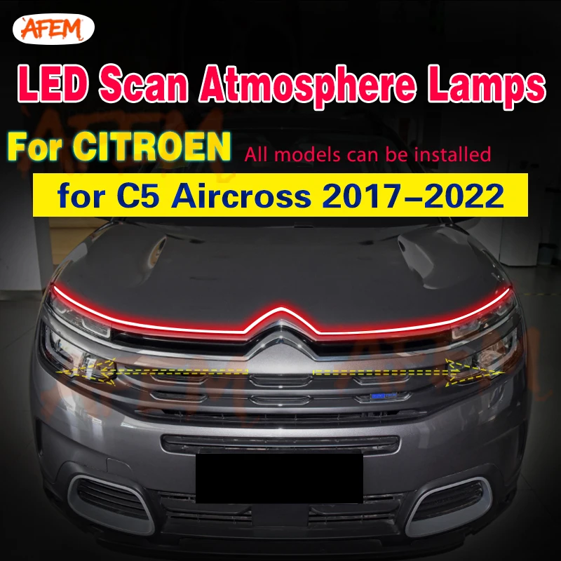 1pcs Car LED DRL 12v Daytime Running Light Waterproof Flexible Strip Scan Starting Light Strip For Citroen C5 Aircross 2017-2022